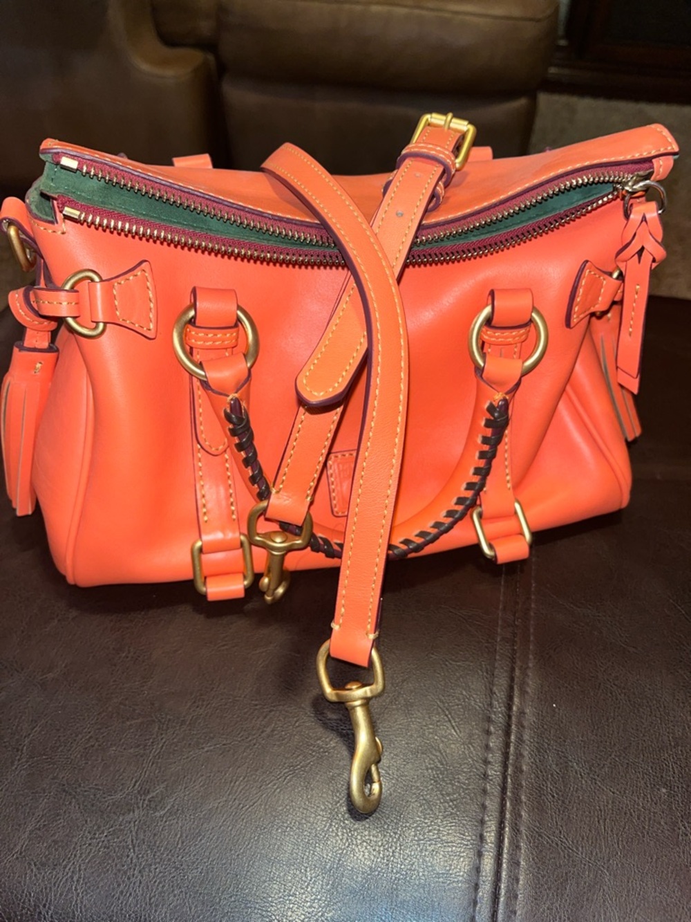 Salmon mini Florentine satchel